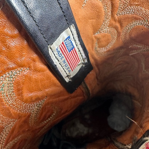 Nocona Western Boot GREEN Teju Lizard Grain Size 6.5 Leather Pointed USA Made - Picture 8 of 14